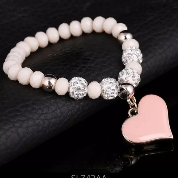 NEW!💙💎💗ROMANTIC HEART BRACELET💗💎💙PINK LOVELY - Picture 2 of 3